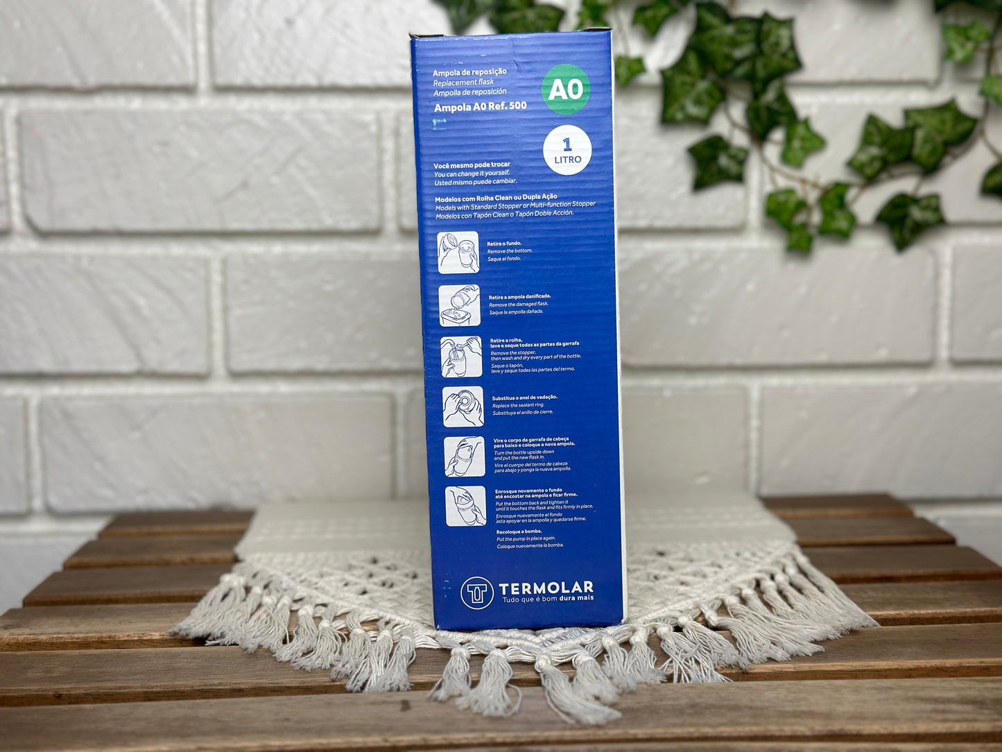 Termolar 1 Liter Flask Replacement: Stainless Steel