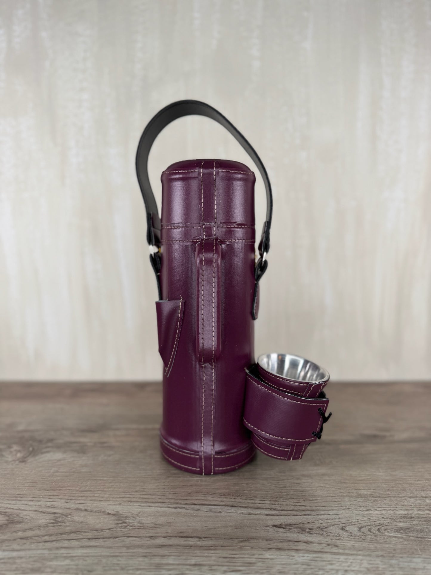Full Mate Set - Leather Termo, Gourd & Bombilla (Straw) - Ñanduti