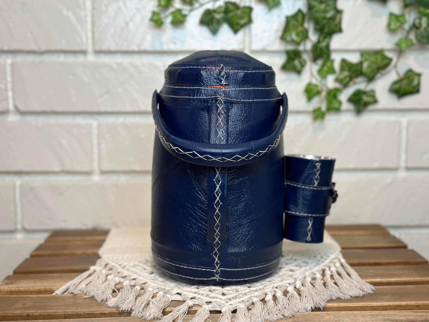 Tereré Set: Leather Yerba Mate Termo (cold water), Mate Cup & Bombilla (Straw)