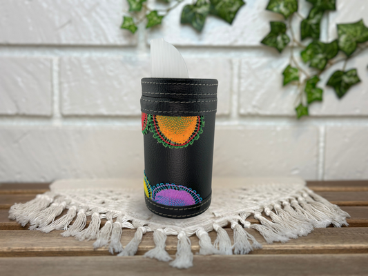 Yerba Mate Container | Yerbera | Azucarera | Black Ñanduti Design | Handcrafted in Paraguay