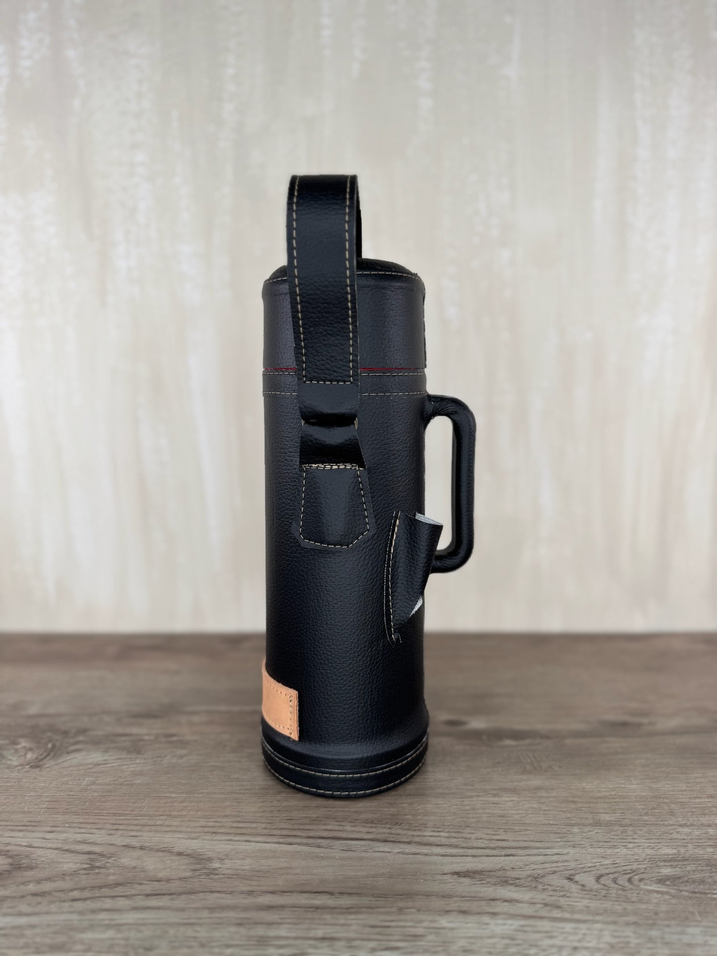Full Mate Set - Leather Termo, Gourd & Bombilla (Straw) - Black