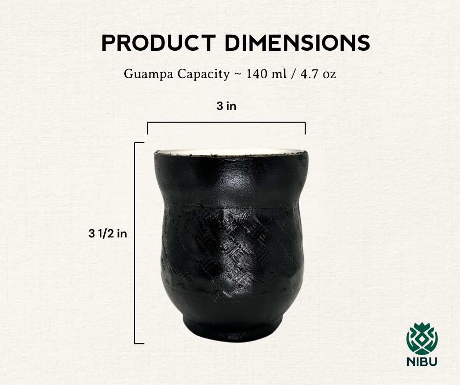 Leather-Wrapped Stainless Steel Yerba Mate Cup with Straw, Cleaning Brush, Black 140 ml